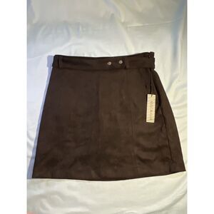 NWT Faux Suede Black Mini Skirt